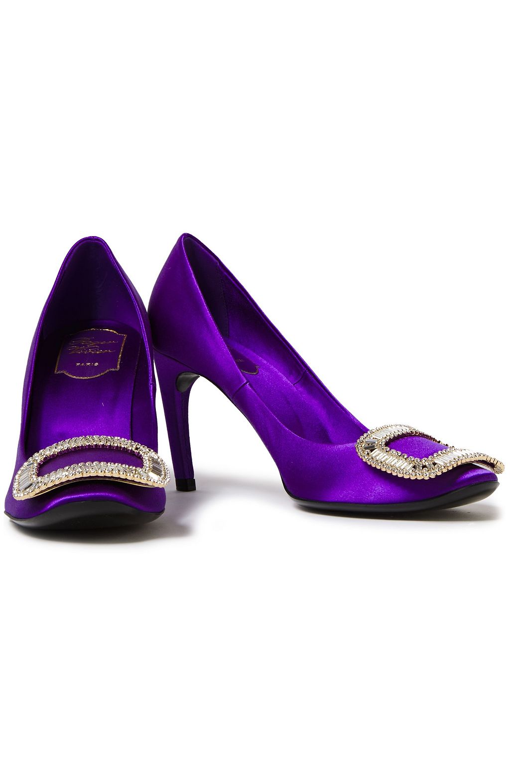 ROGER VIVIER Belle De Nuit crystal-embellished satin pumps
