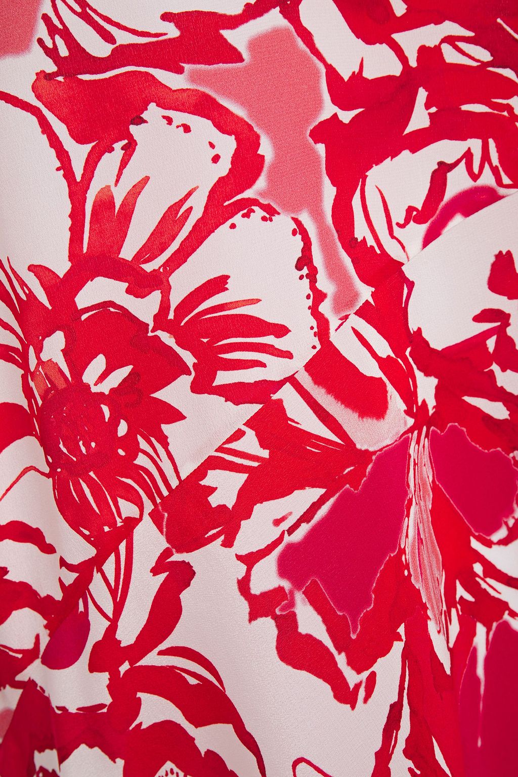 ROBERTO CAVALLI Asymmetric floral-print silk crepe de chine top