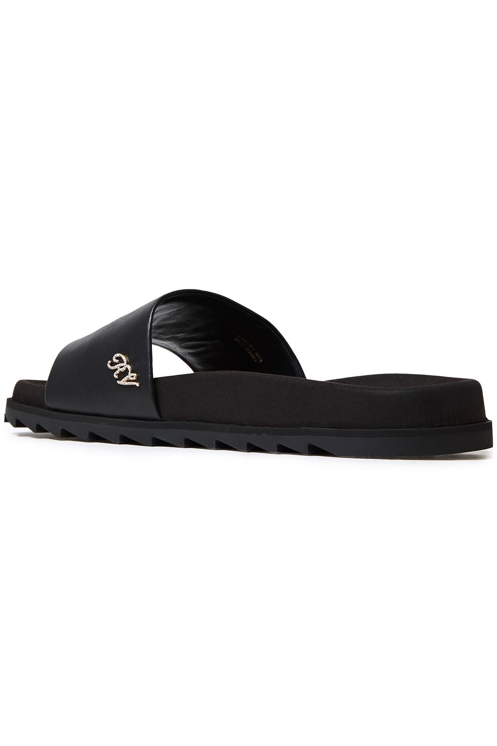 ROGER VIVIER Slidy Viv crystal-embellished leather slides