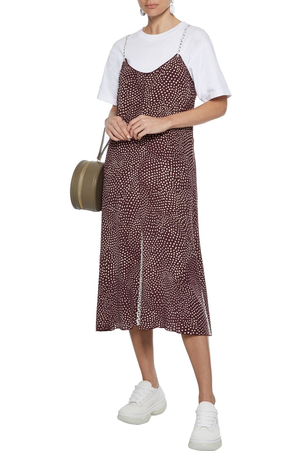 RAG & BONE Dirdre pleated printed crepe midi slip dress
