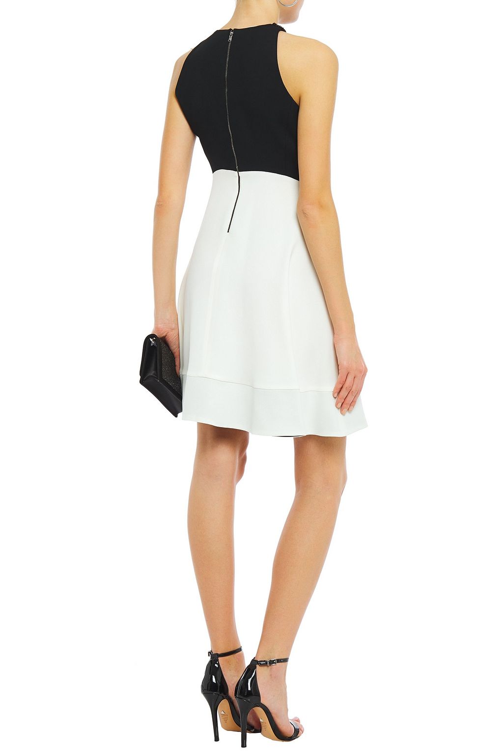ANTONIO BERARDI Sequin-embellished two-tone crepe mini dress