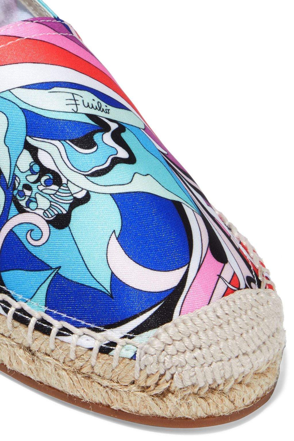 PUCCI Printed satin-twill espadrilles