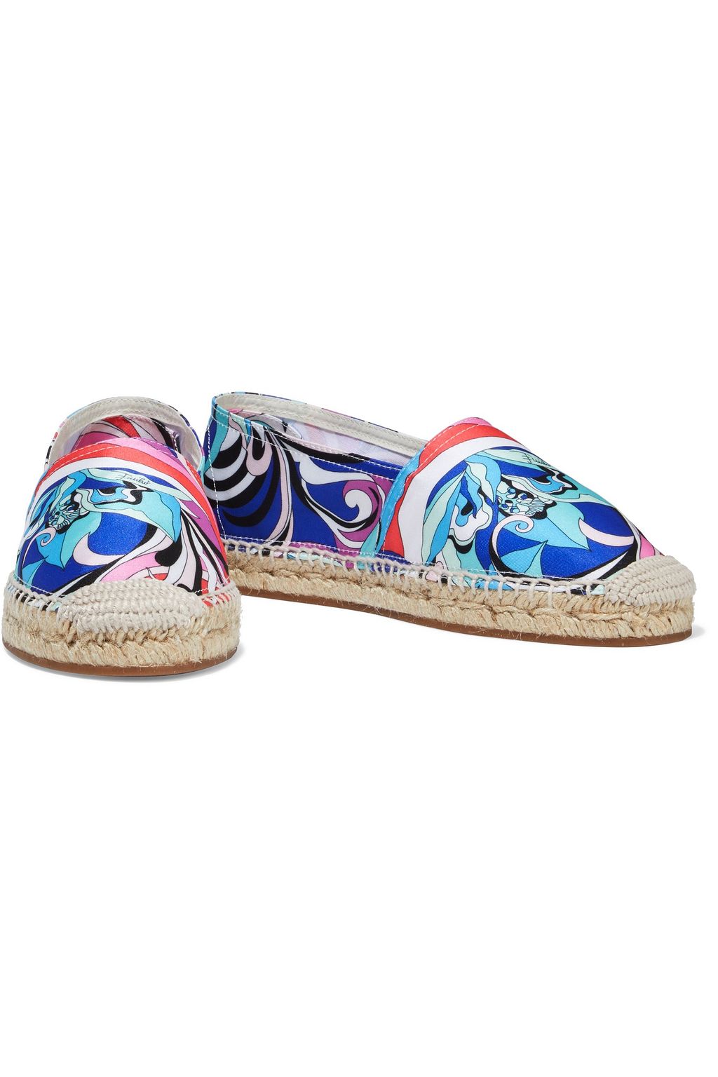 PUCCI Printed satin-twill espadrilles
