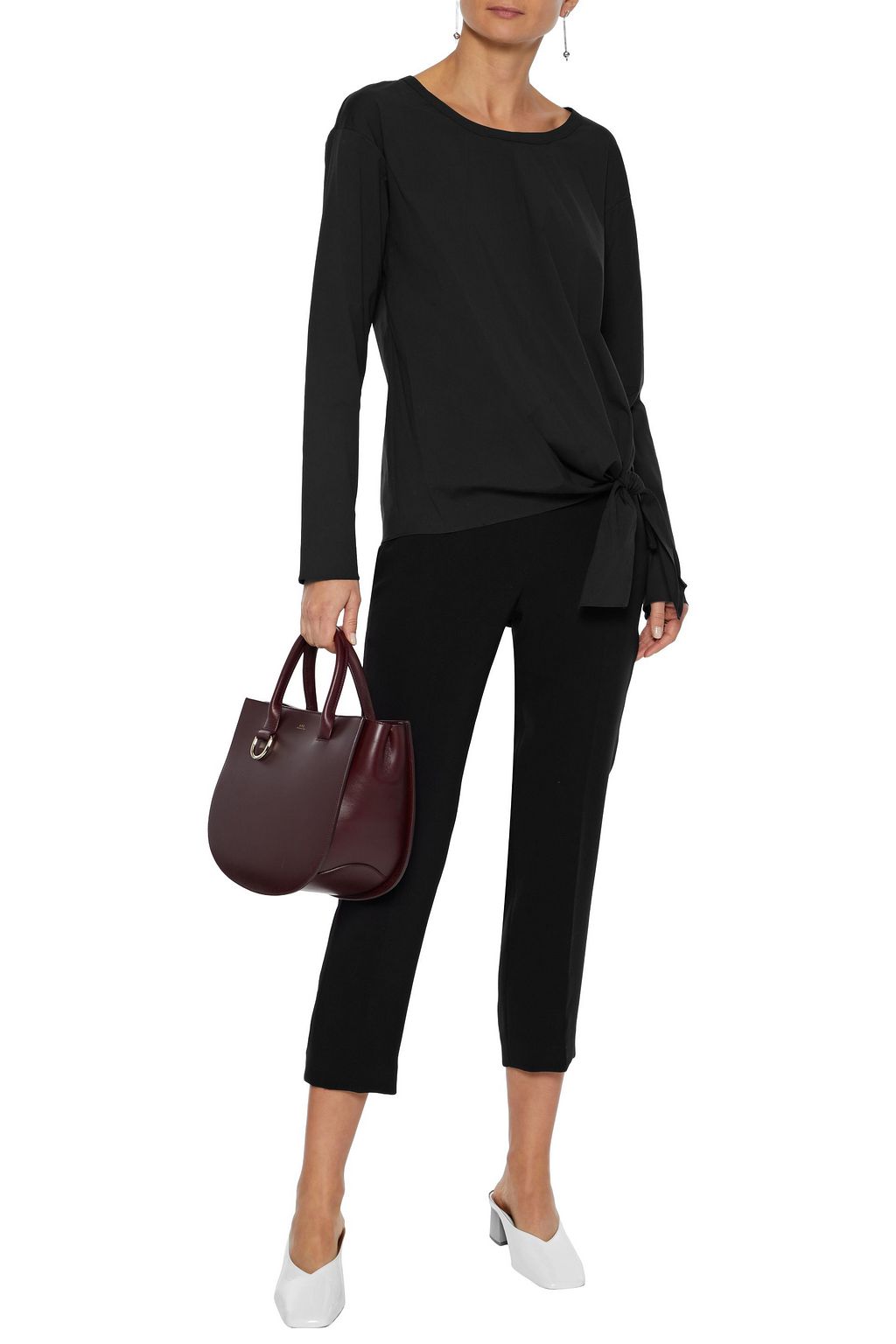 THEORY Cropped crepe tapered pants