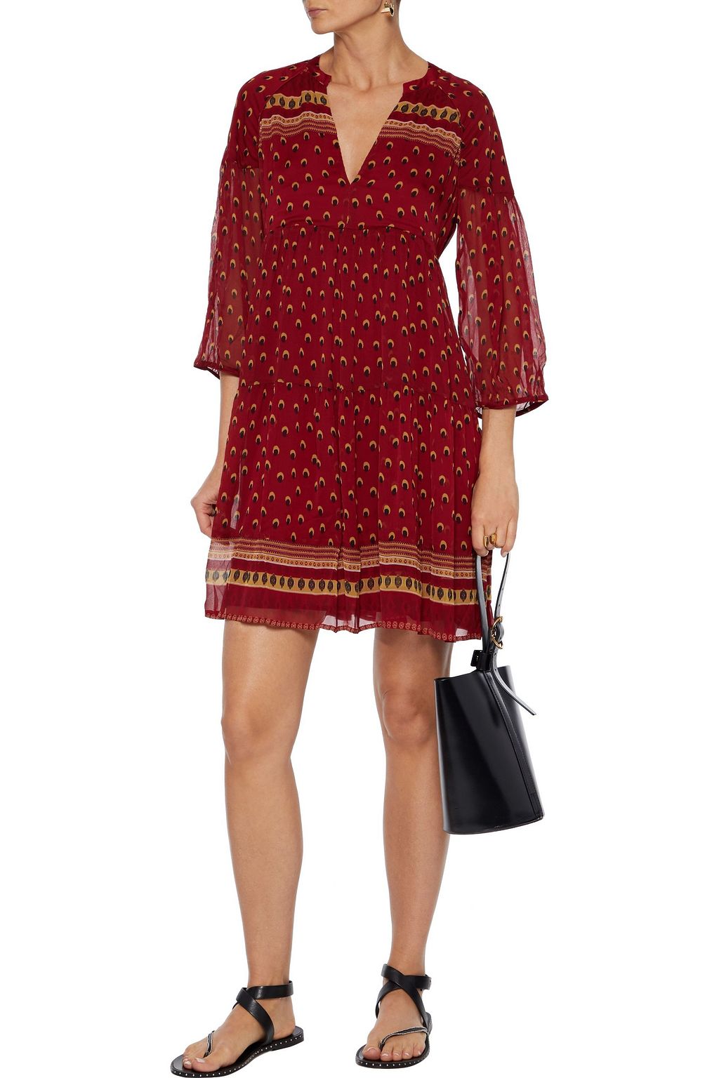 BA&SH Bailey printed georgette mini dress