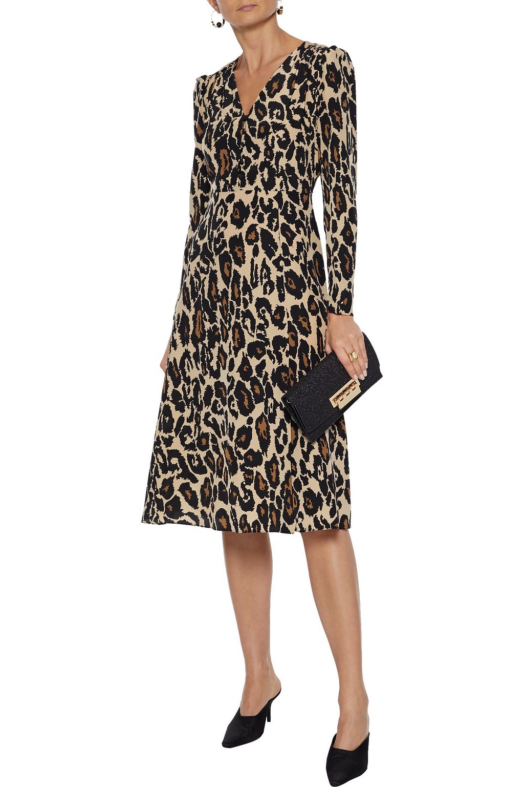DIANE VON FURSTENBERG Viviana button-detailed printed silk dress