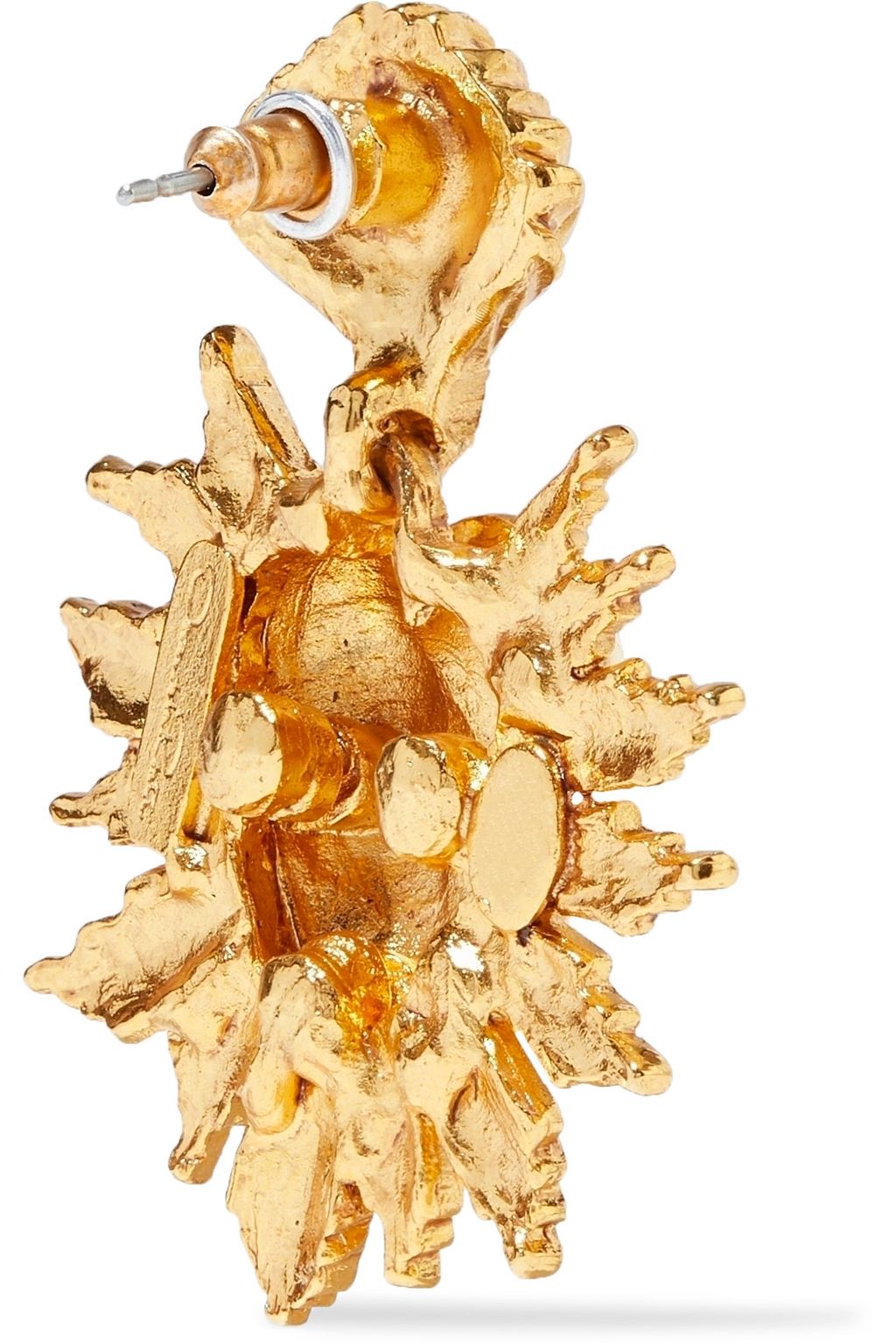 OSCAR DE LA RENTA Sacred Heart gold-tone earrings