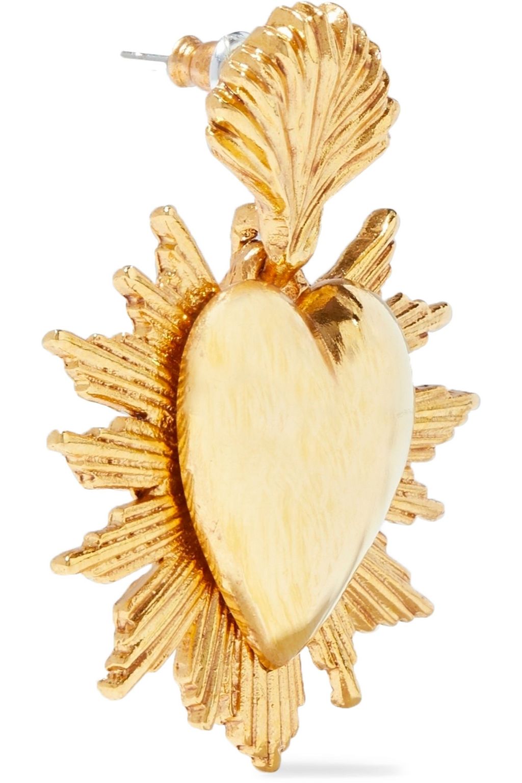 OSCAR DE LA RENTA Sacred Heart gold-tone earrings