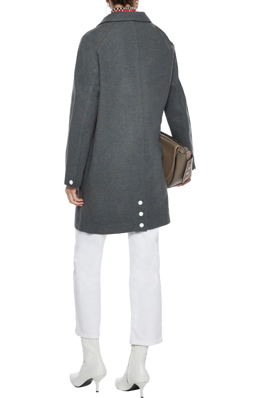 RAG & BONE Gemma snap-detailed marled wool-blend felt coat