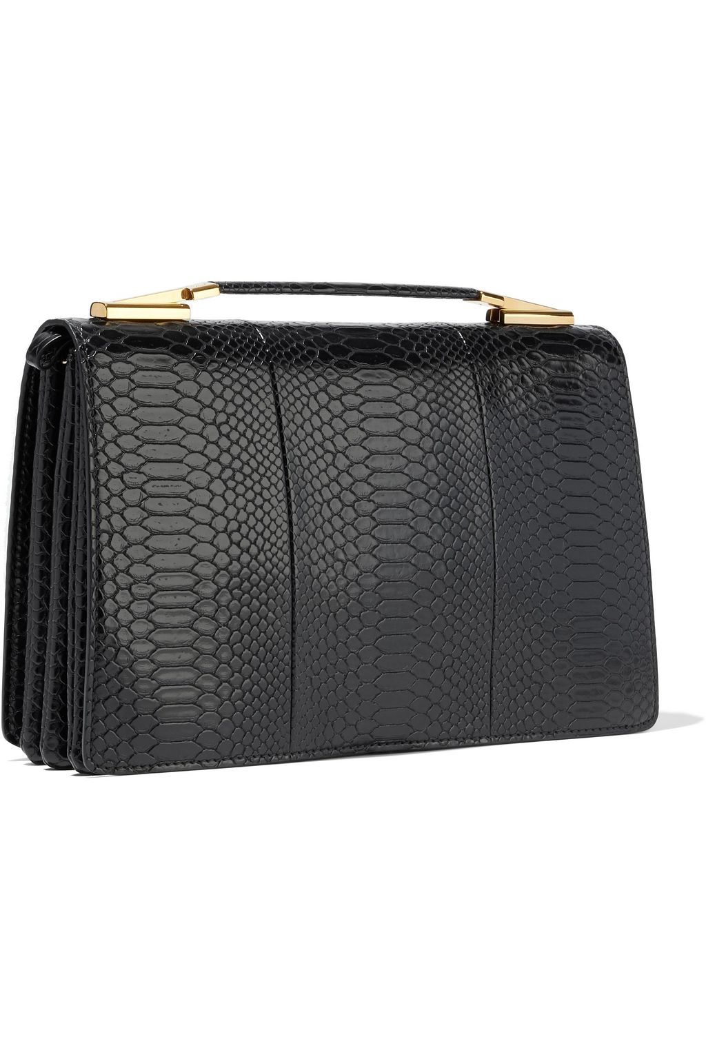 STELLA MCCARTNEY Flo medium python-effect faux leather shoulder bag