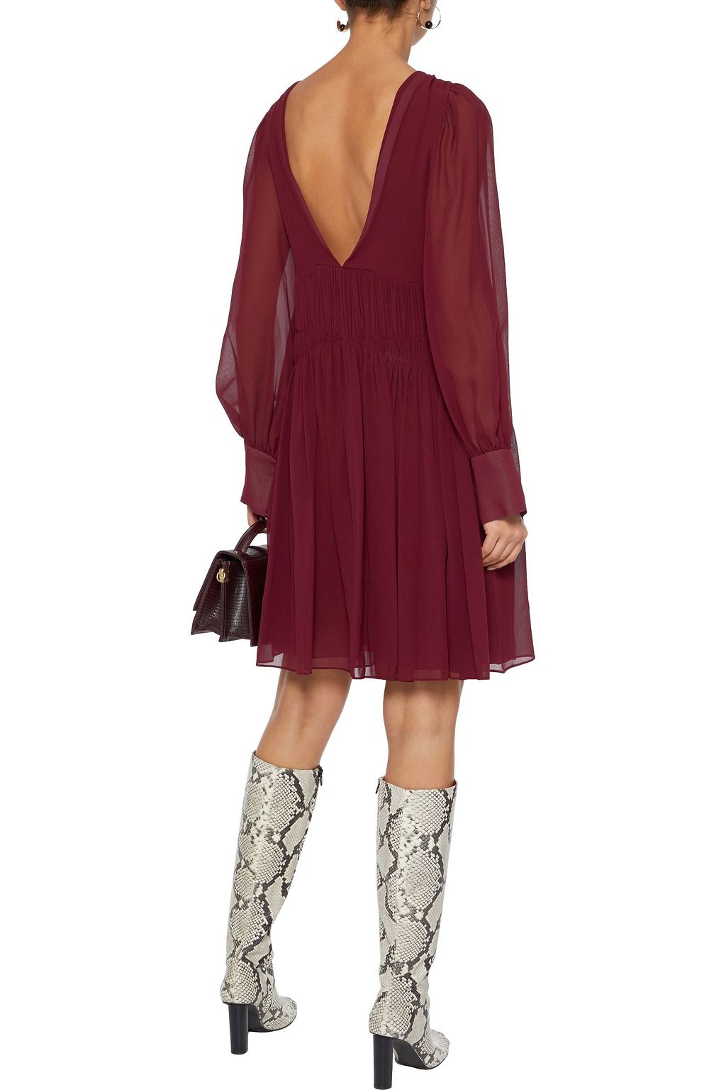 STELLA MCCARTNEY Claire ruched silk-georgette mini dress