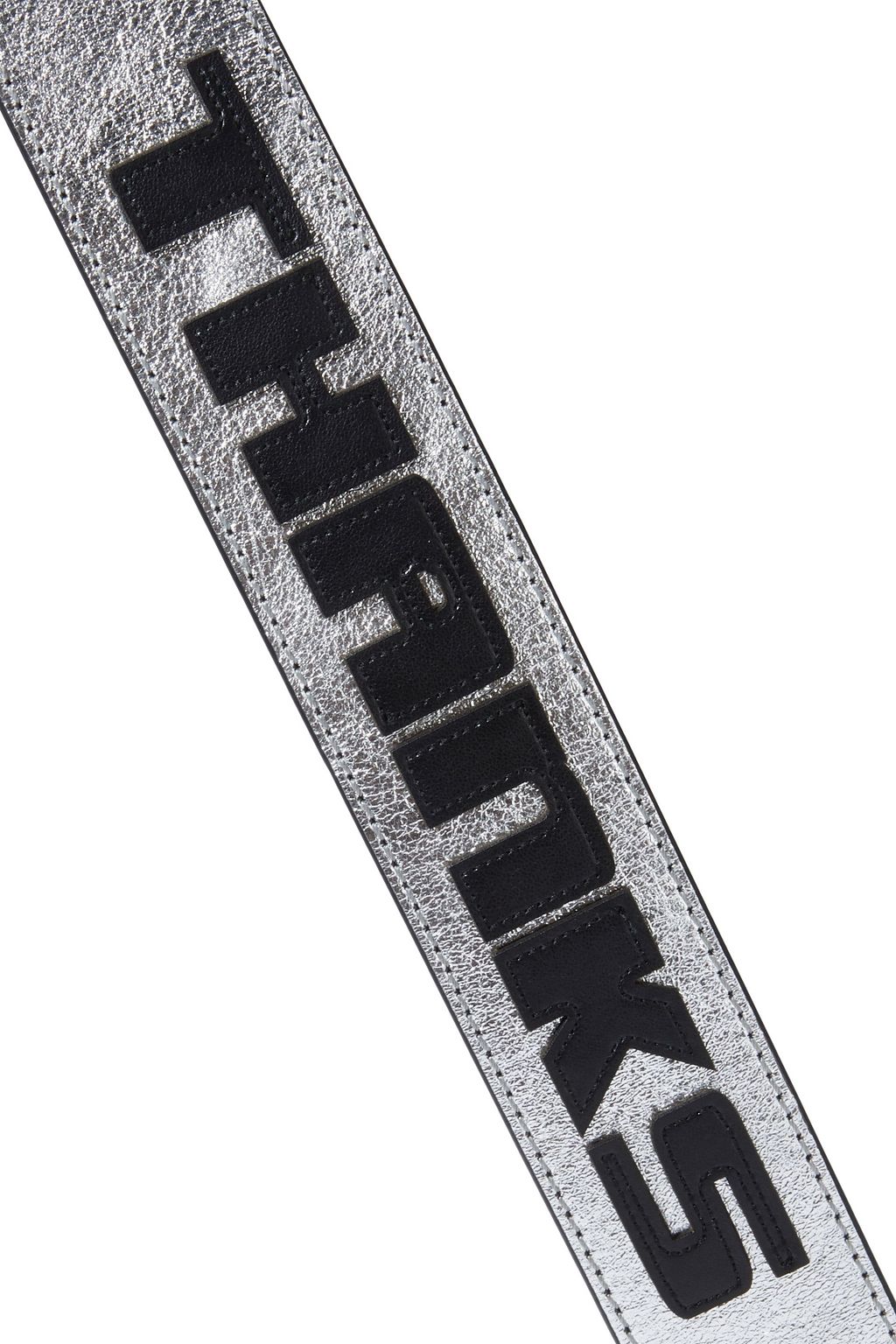 STELLA MCCARTNEY Appliquéd metallic faux leather bag strap