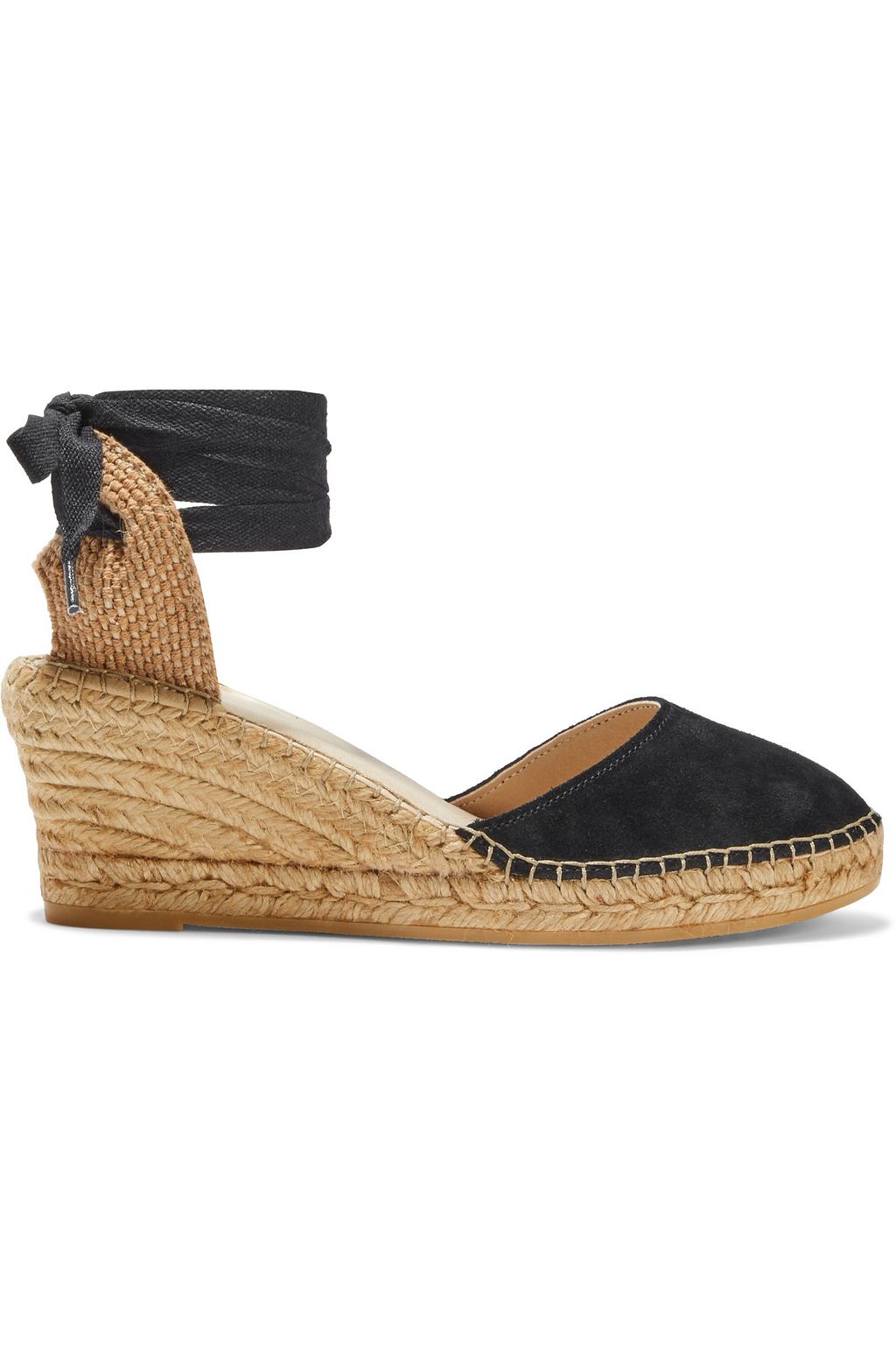 Black Stina suede wedge espadrilles 