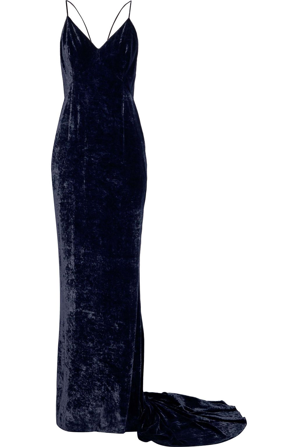 midnight blue velvet gown