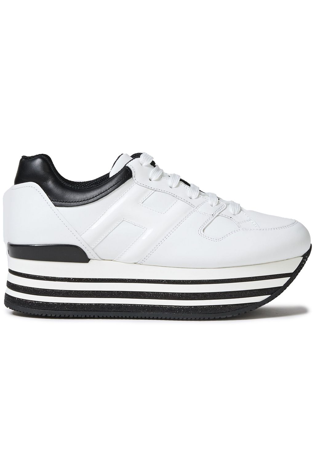 white leather platform sneakers