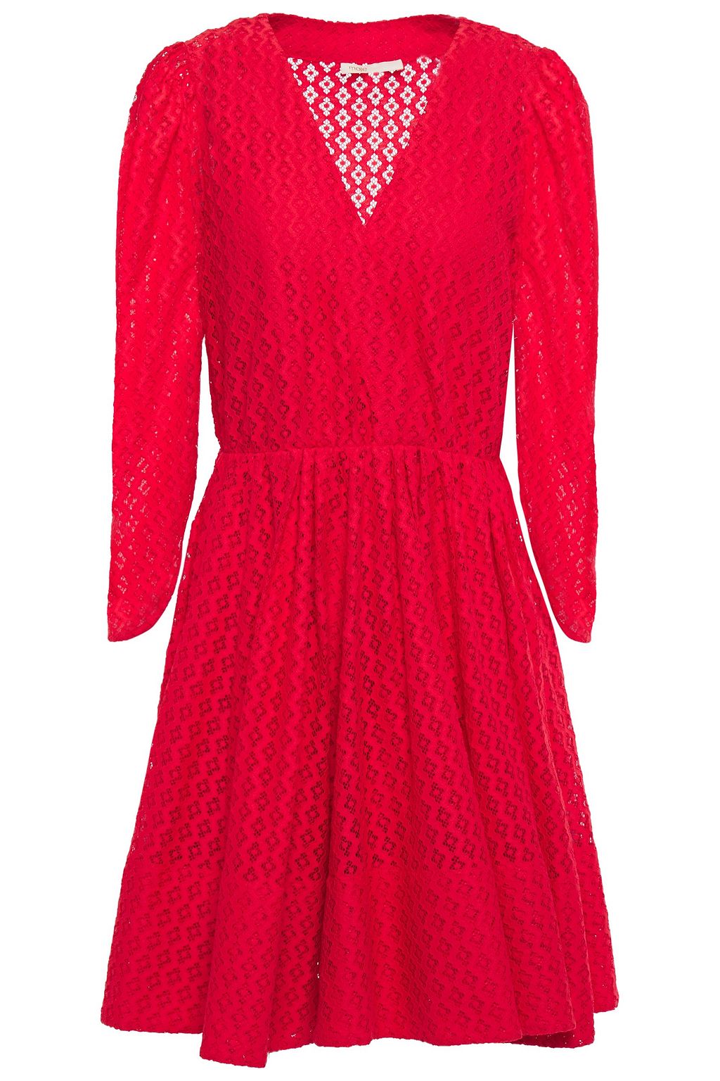maje red lace dress