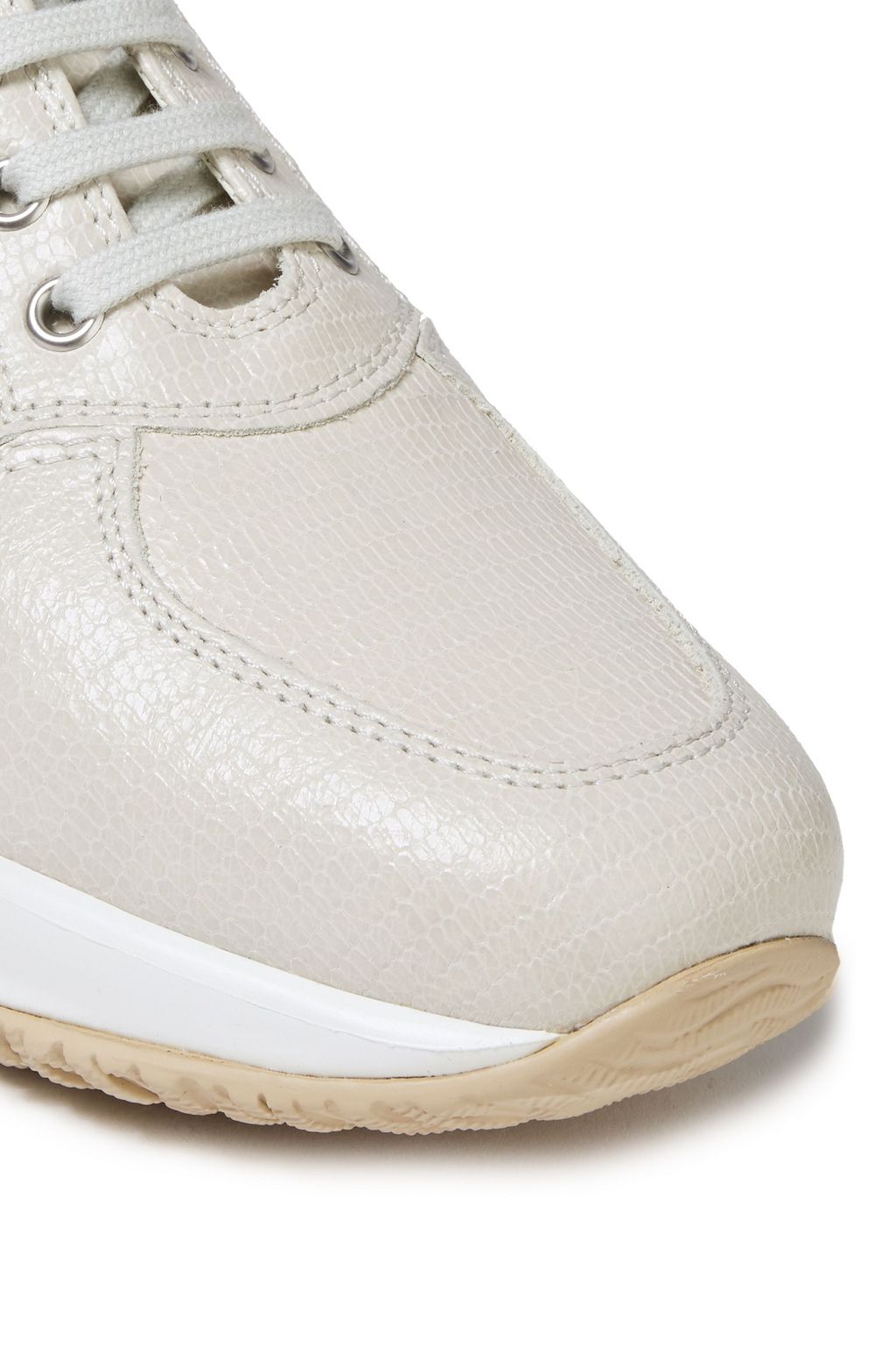 HOGAN Interactive perforated lizard-effect leather sneakers