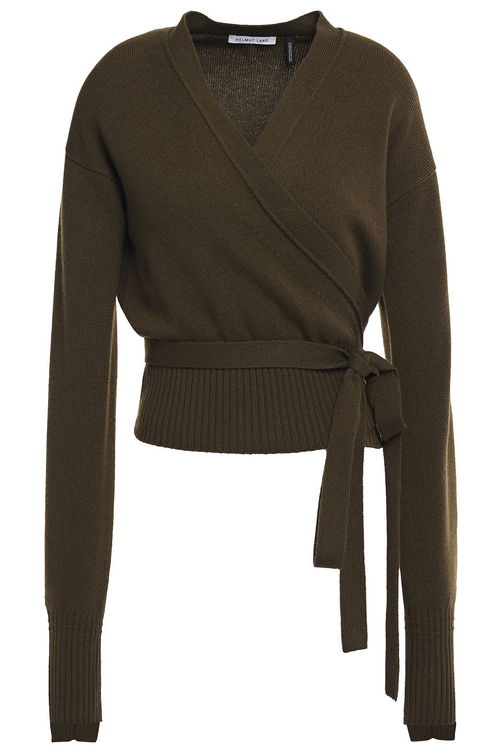 green wrap sweater