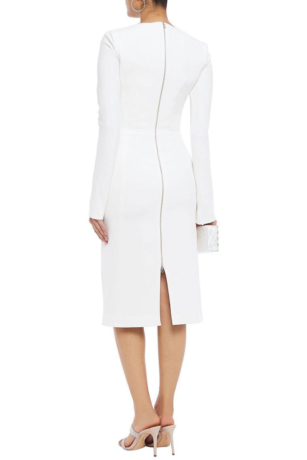 ANTONIO BERARDI Scalloped stretch-cady midi dress