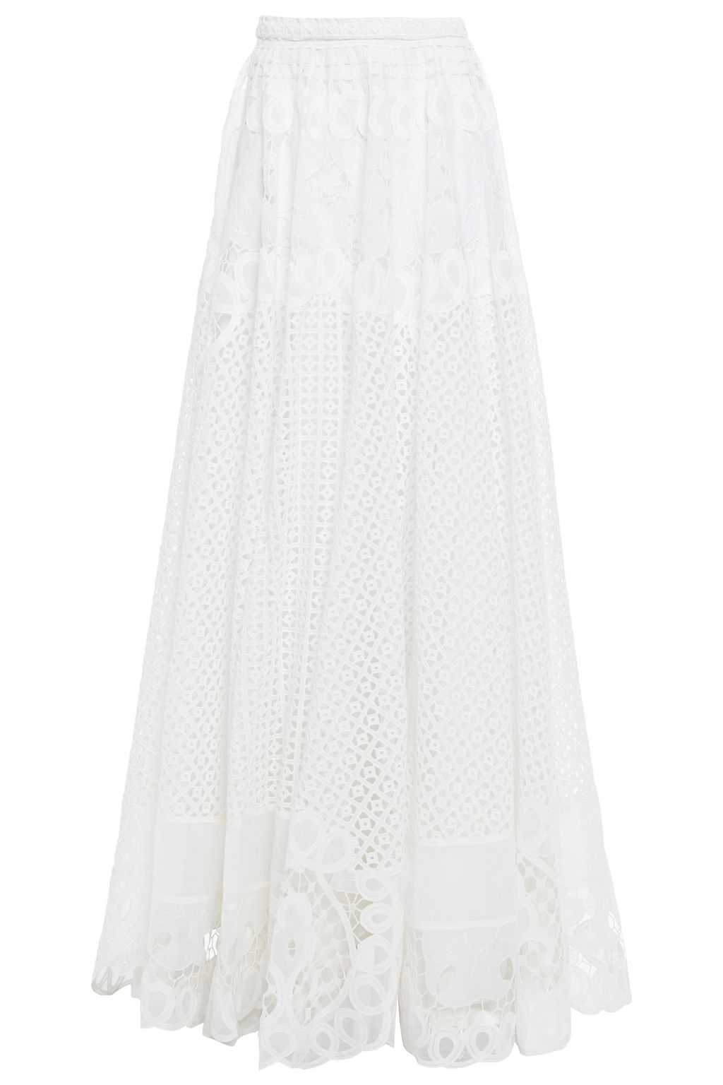 white broderie anglaise maxi skirt