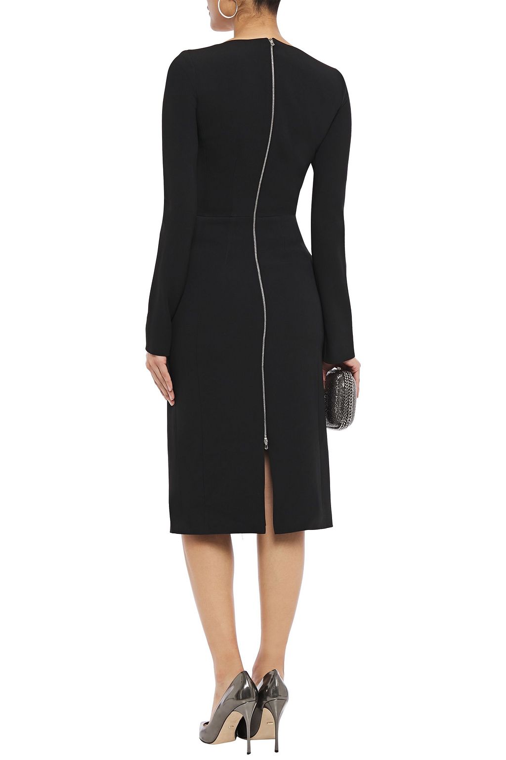 ANTONIO BERARDI Scalloped stretch-cady midi dress