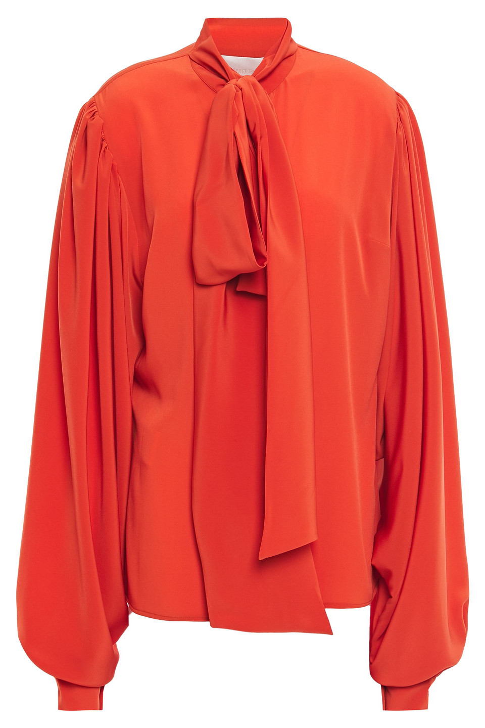 Antonio Berardi Woman Pussy-bow Crepe De Chine Blouse Tomato Red Size 38