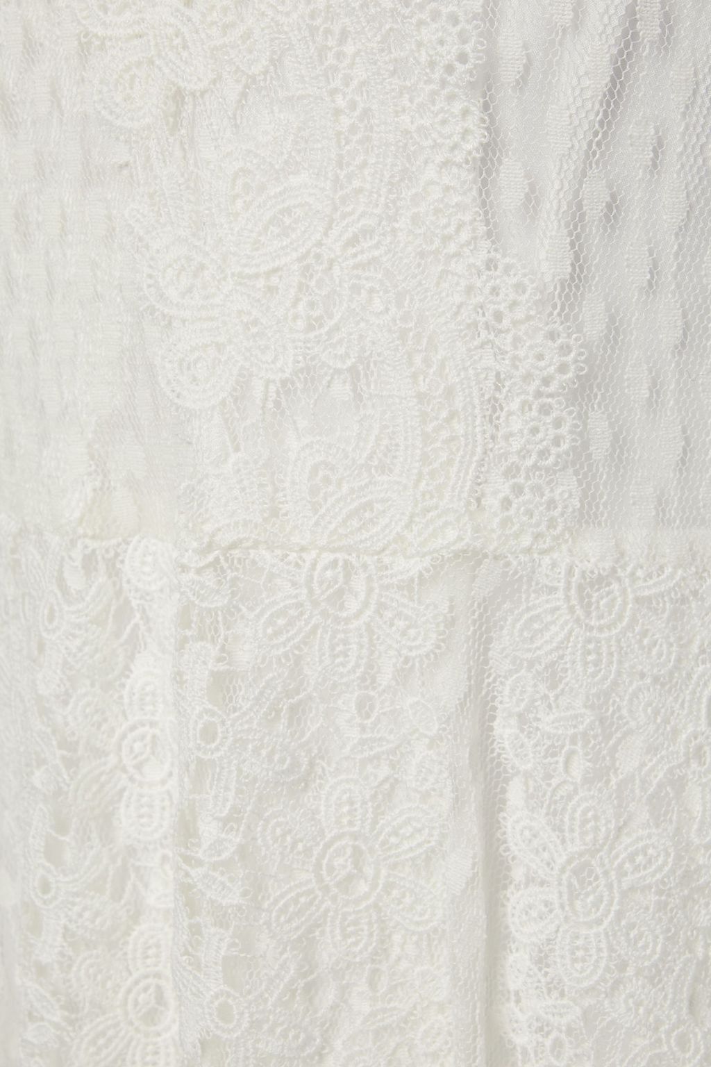 MAJE Cotton-blend point d'esprit and guipure lace midi dress