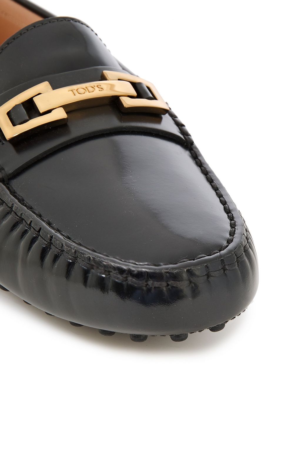 TOD'S Embellished patent-leather loafers