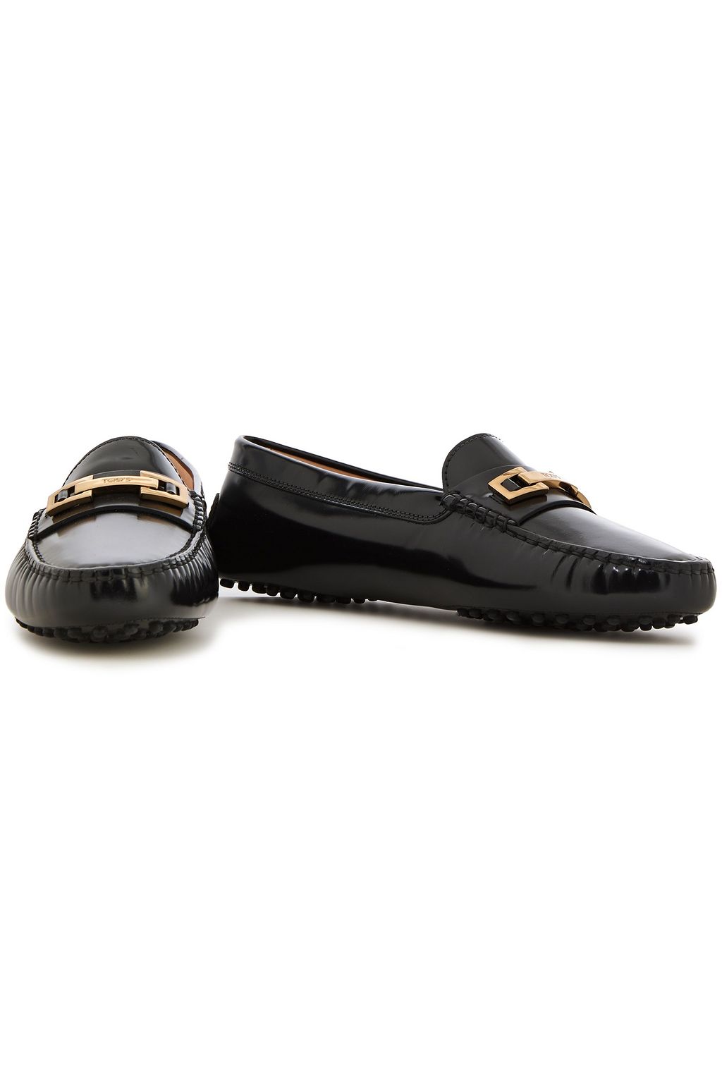 TOD'S Embellished patent-leather loafers