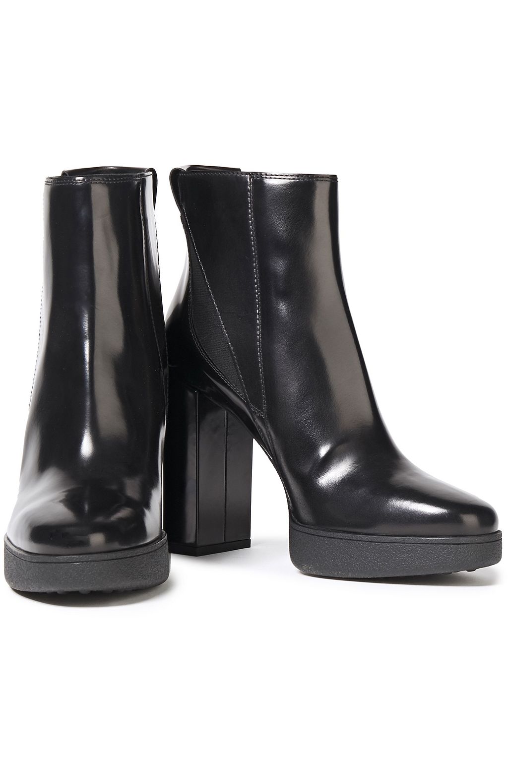 TOD'S Glossed-leather platform ankle boots