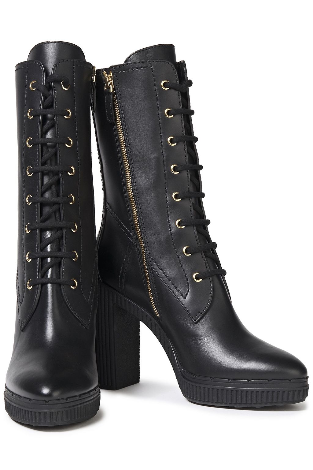 TOD'S Lace-up leather platform boots