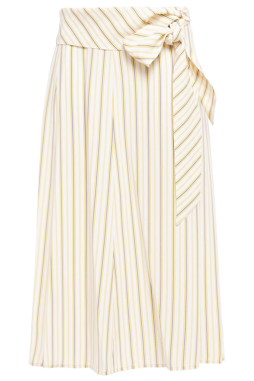 ivory silk midi skirt