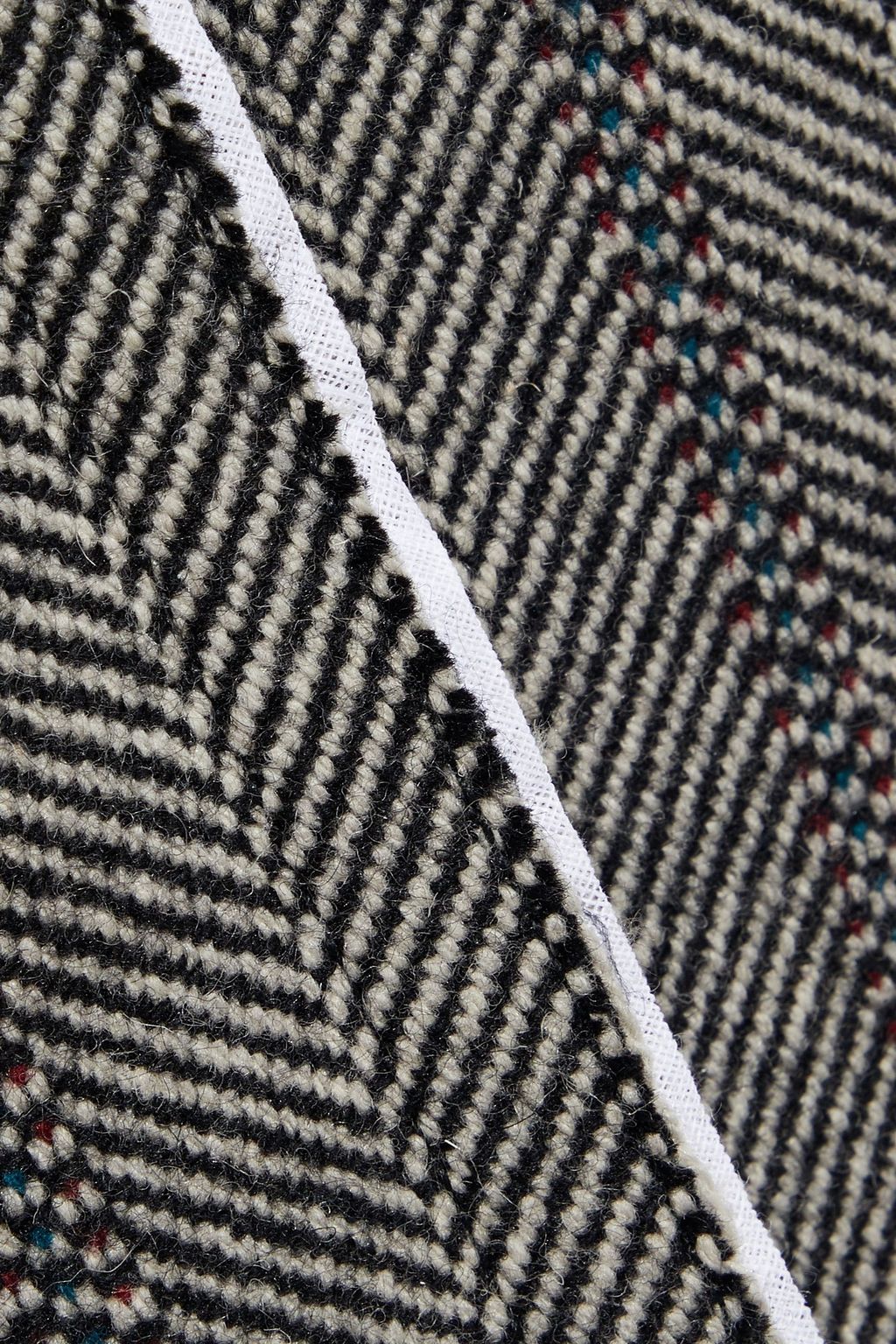 STELLA MCCARTNEY Melany distressed herringbone wool-blend coat