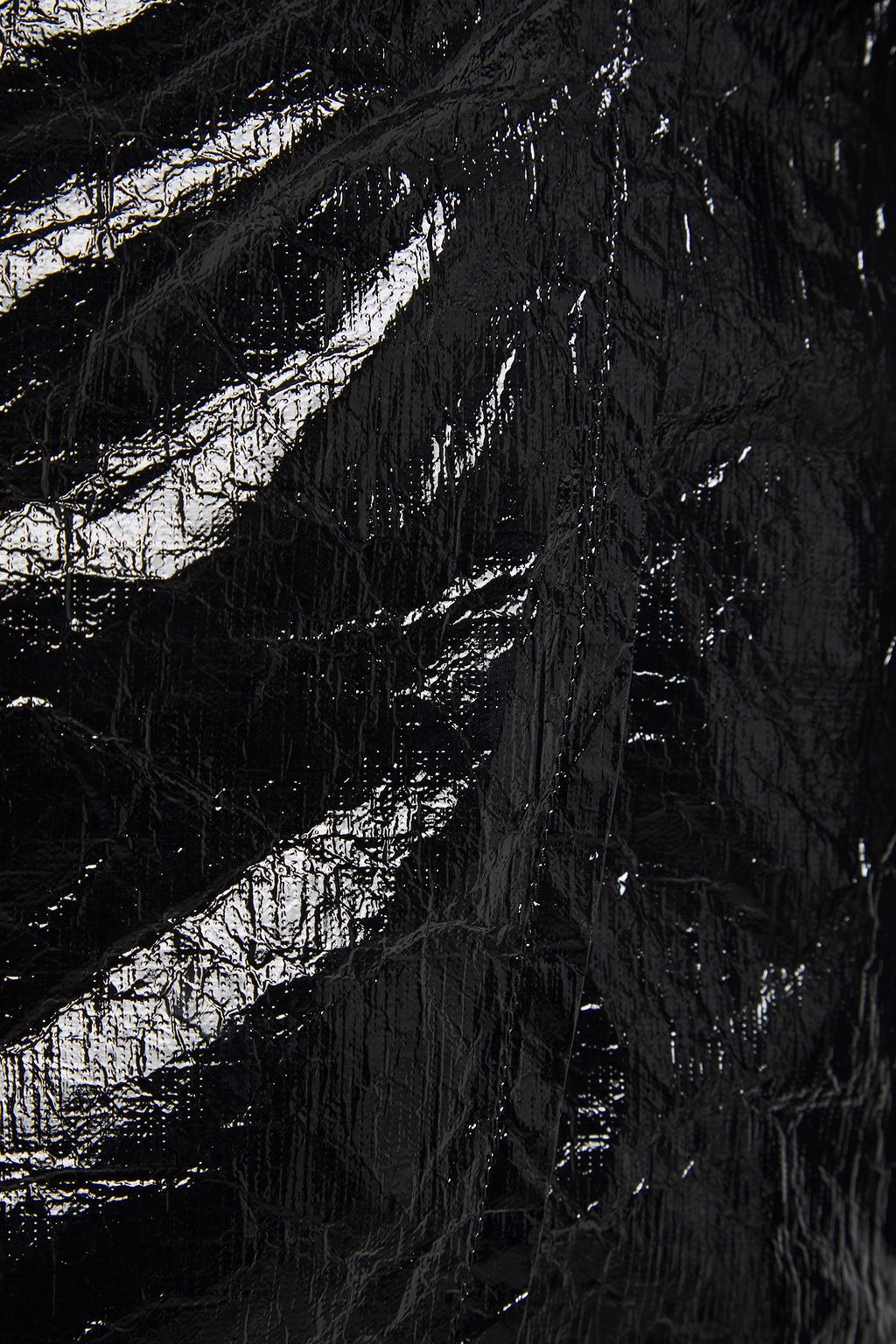 HELMUT LANG Crinkled coated-canvas mini wrap skirt