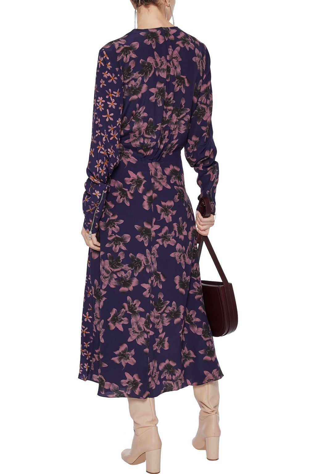 RAG & BONE Odette wrap-effect floral-print crepe midi dress