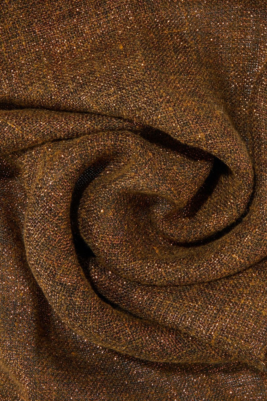 BRUNELLO CUCINELLI Fringed macramé-trimmed metallic voile scarf