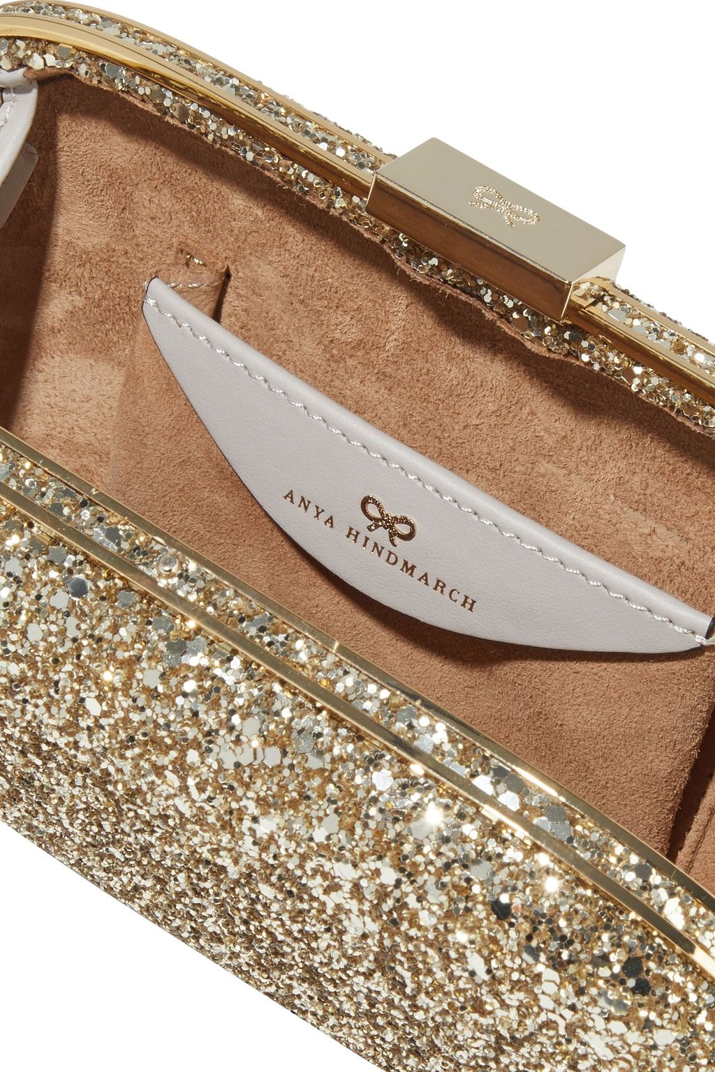 ANYA HINDMARCH Marano glittered woven box clutch