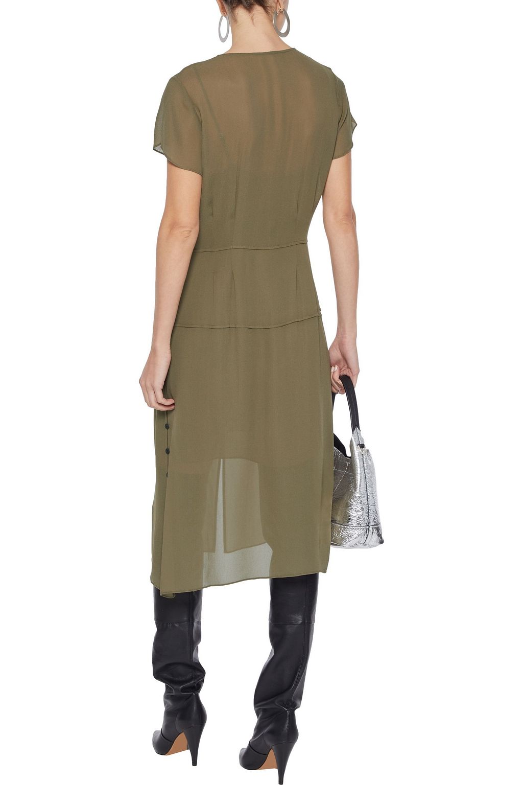 RAG & BONE McCormick button-detailed chiffon midi dress