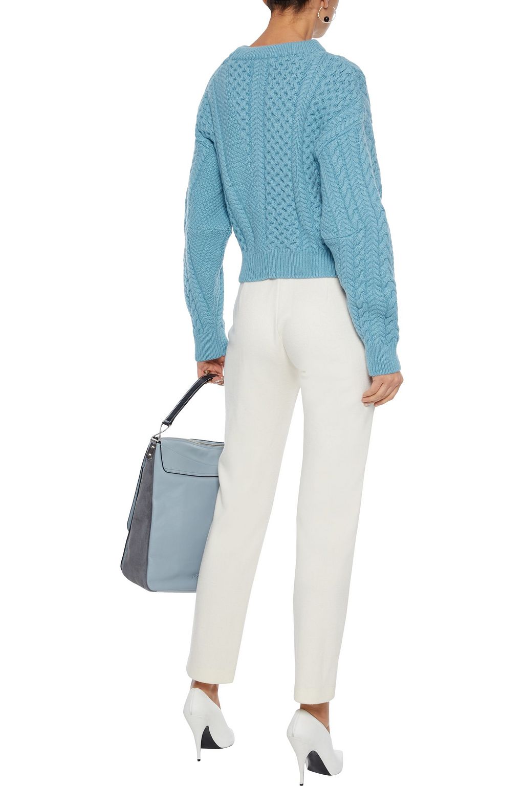 STELLA MCCARTNEY Patchwork-effect cable-knit wool and alpaca-blend sweater
