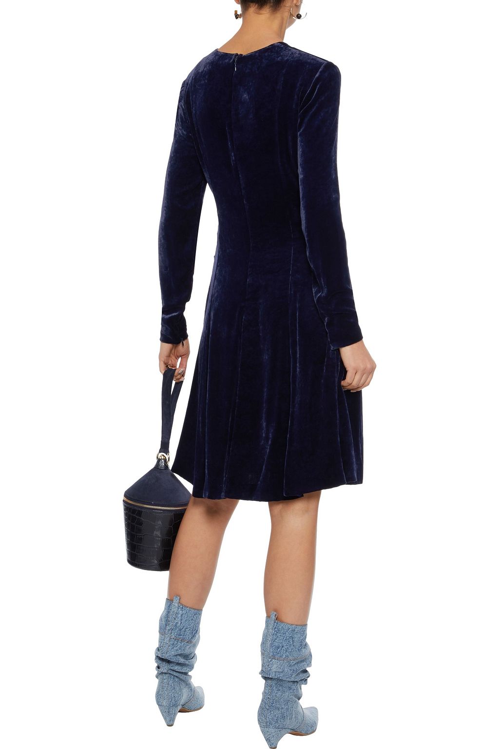 STELLA MCCARTNEY Cailyn lace-up crushed-velvet dress