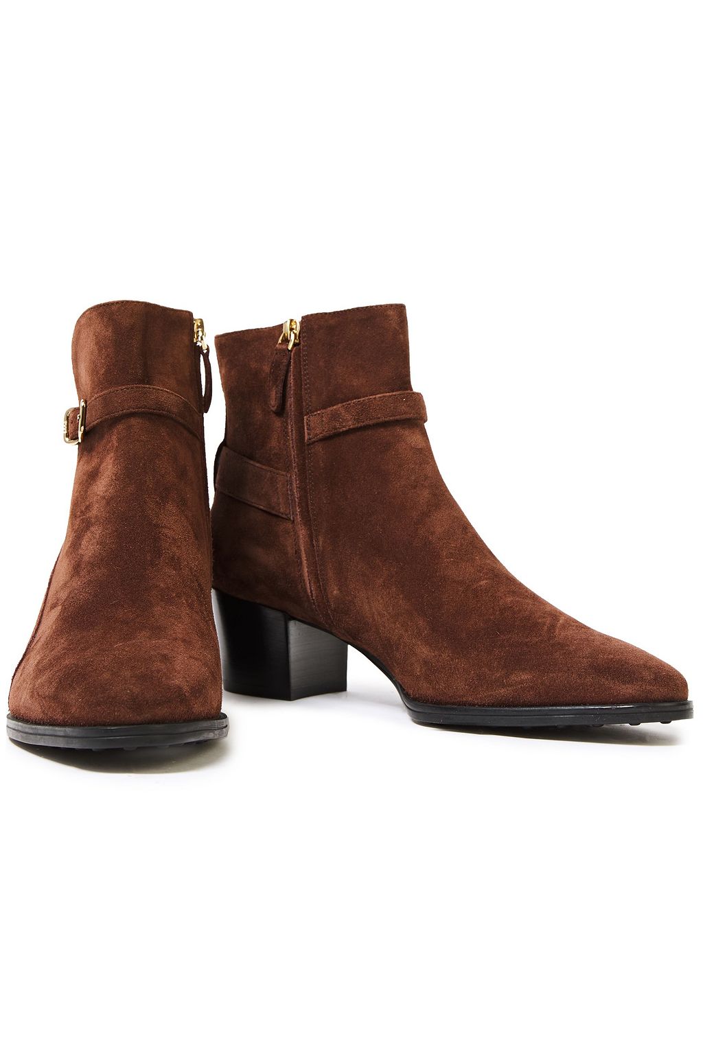 TOD'S Buckled suede ankle boots