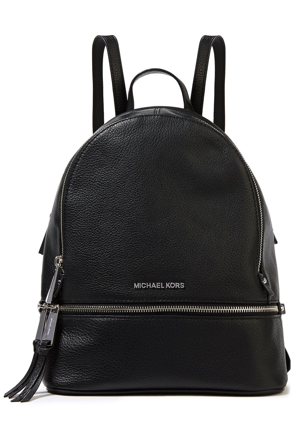 black pebbled leather backpack