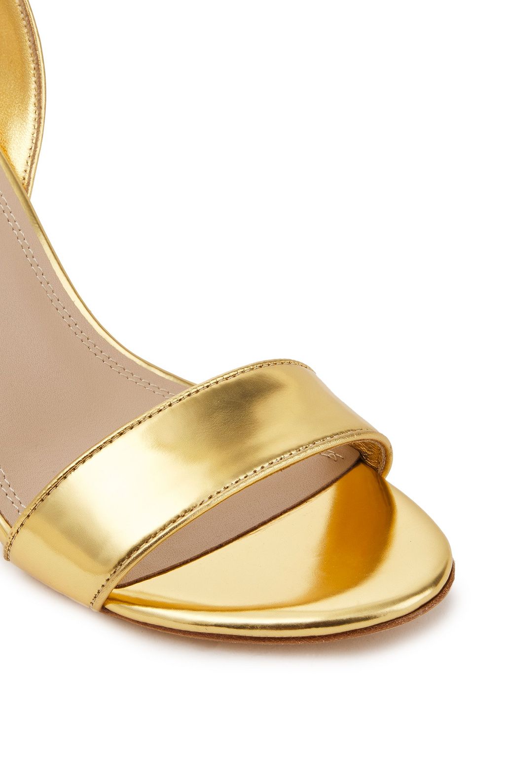 SANDRO Mirrored-leather sandals