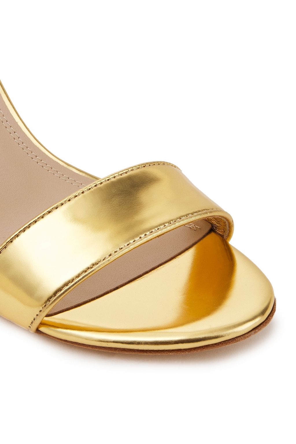 SANDRO Mirrored-leather sandals
