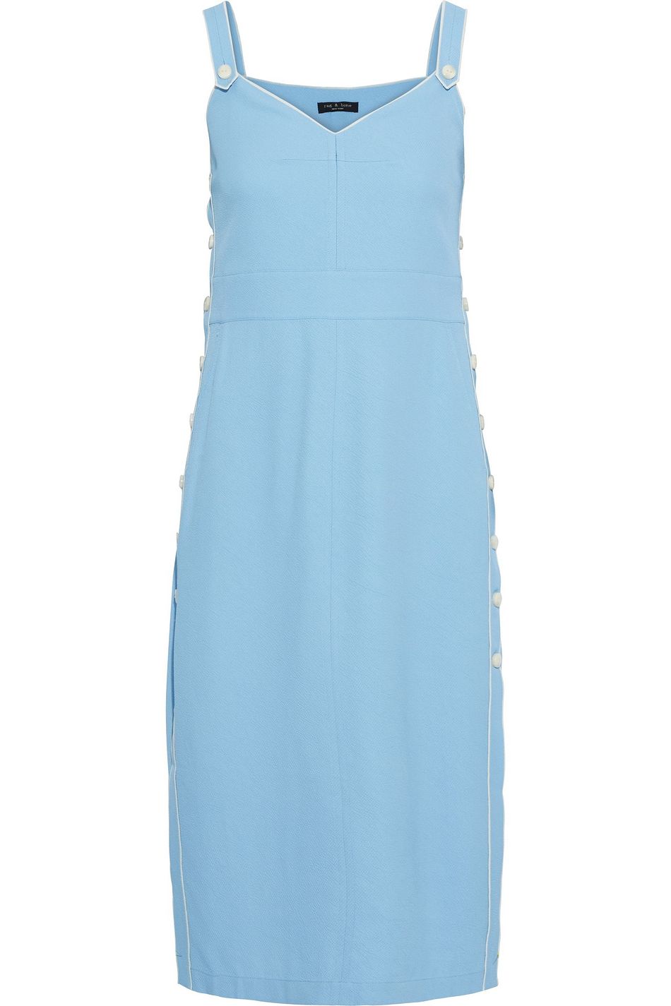 blue midi slip dress