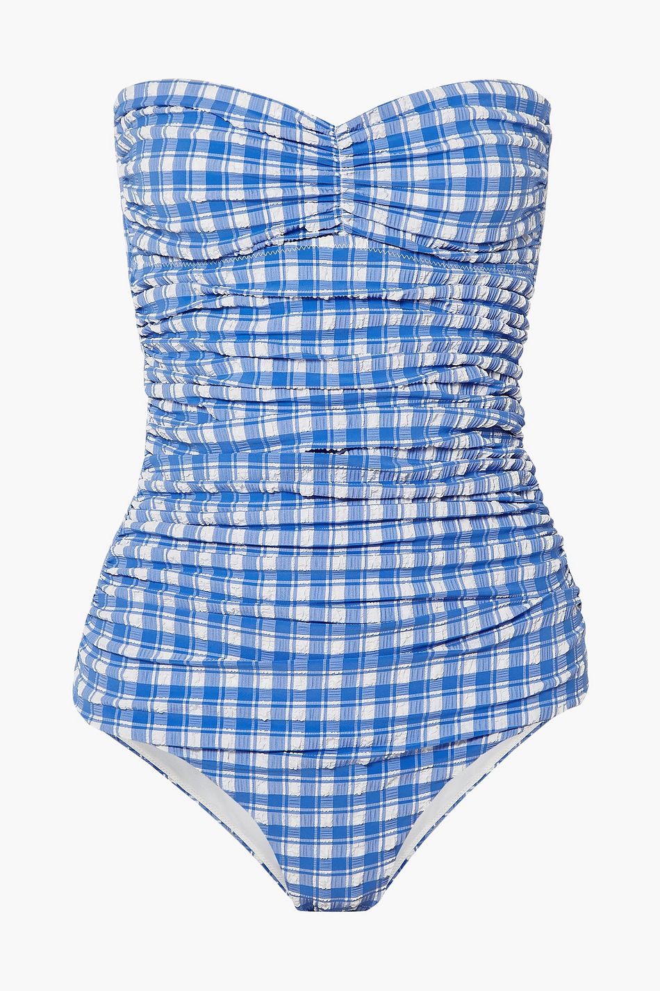 blue gingham swimsuit