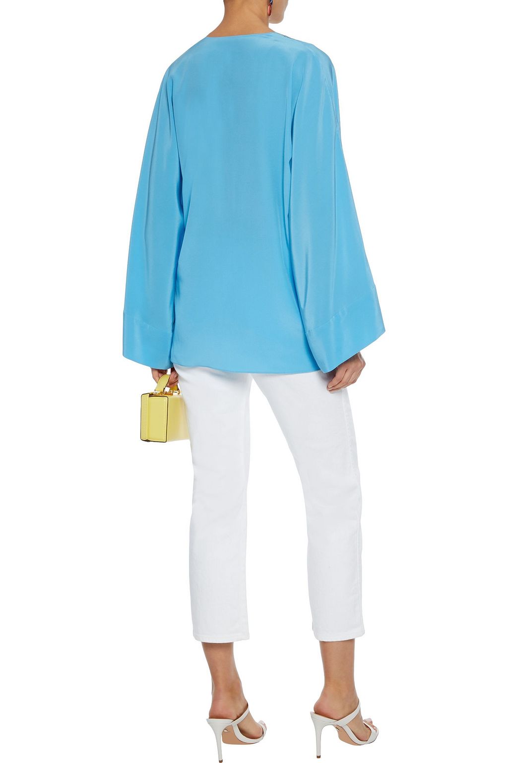PUCCI Printed twill-trimmed silk crepe de chine blouse