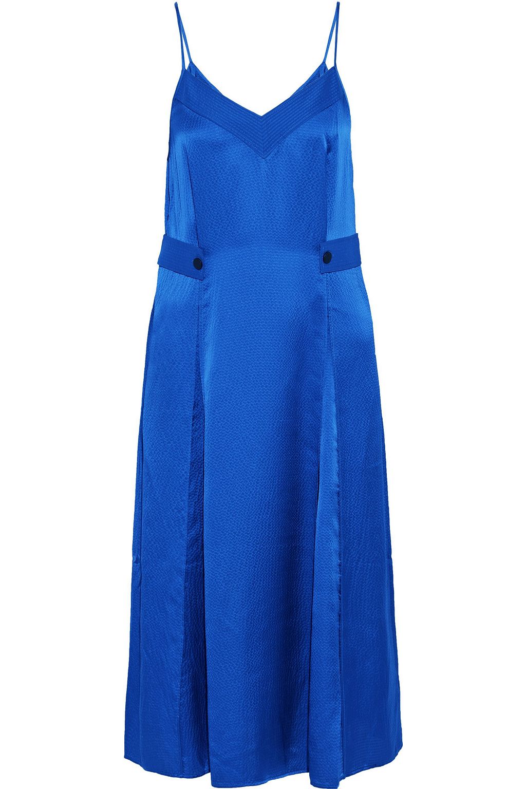 bright blue satin dress