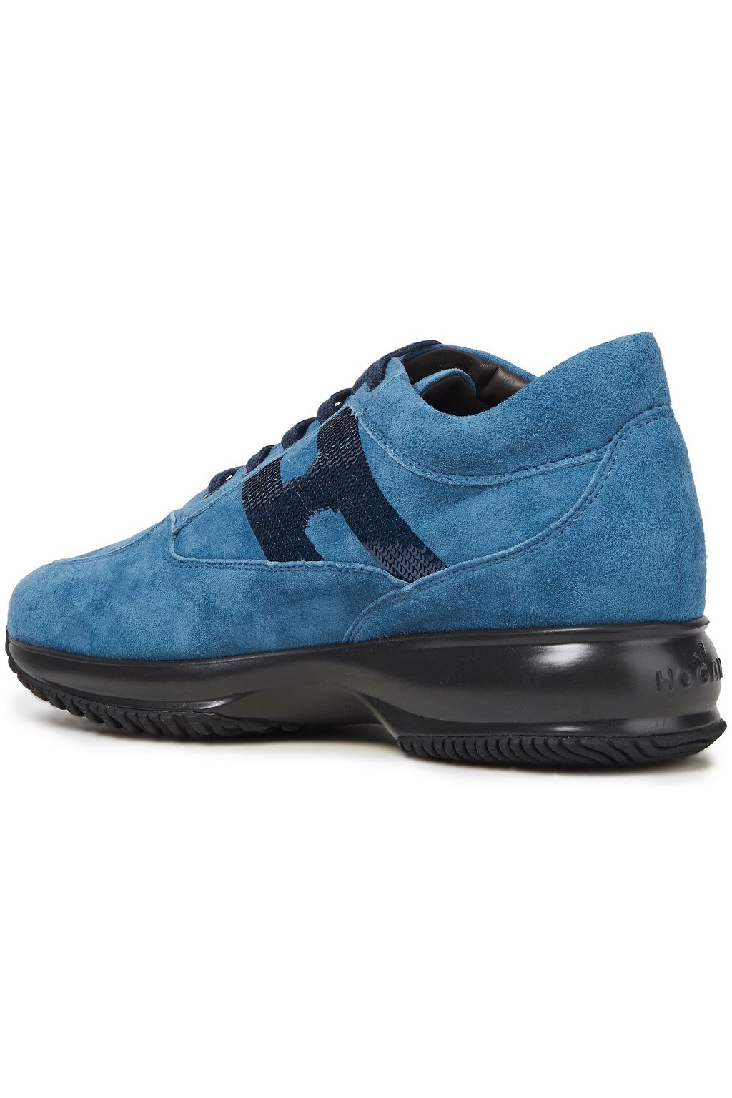 HOGAN Interactive sequin-embellished suede sneakers