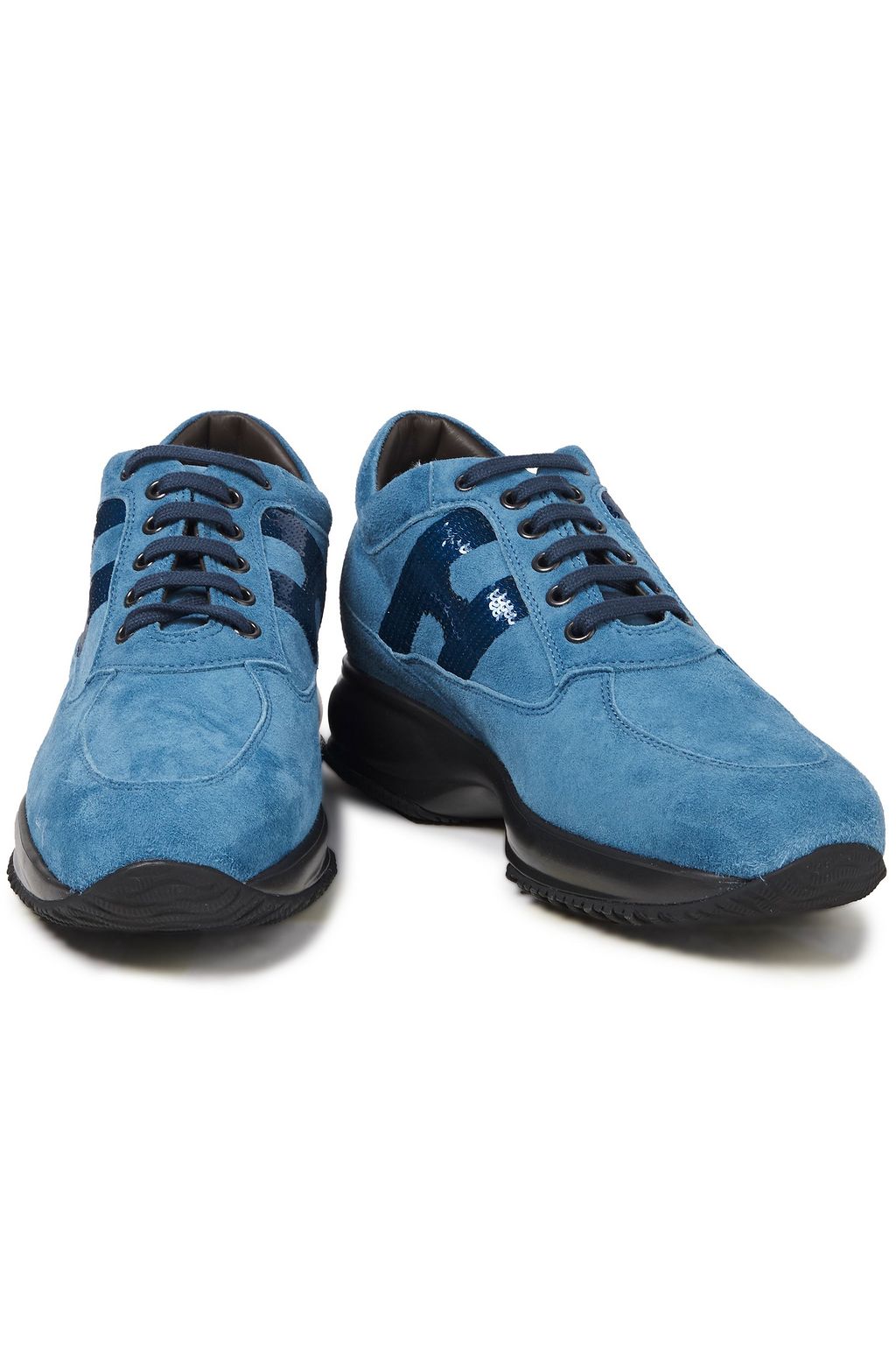 HOGAN Interactive sequin-embellished suede sneakers